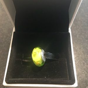 Pandora green glass charm